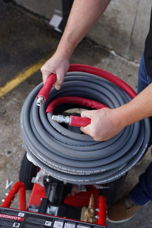 Non-Marking Pressure Washer Hoses: 1 & 2 Wire, Multiple Swivel & Coupler Options