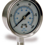 Stainless Steel Pressure Gauge: Bottom Mount