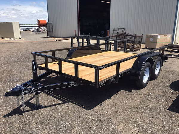 7'X16'X10K Temco Tandem Axle Trailer W/ Heavy Duty Axles