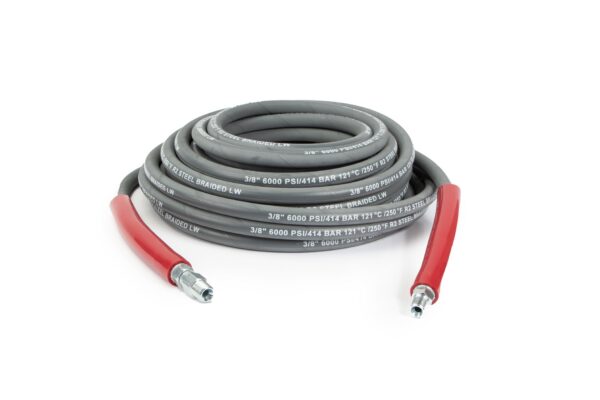 Lightweight 2-Wire Pressure Washer Hose: Gray: 3/8" ID, 6000 PSI