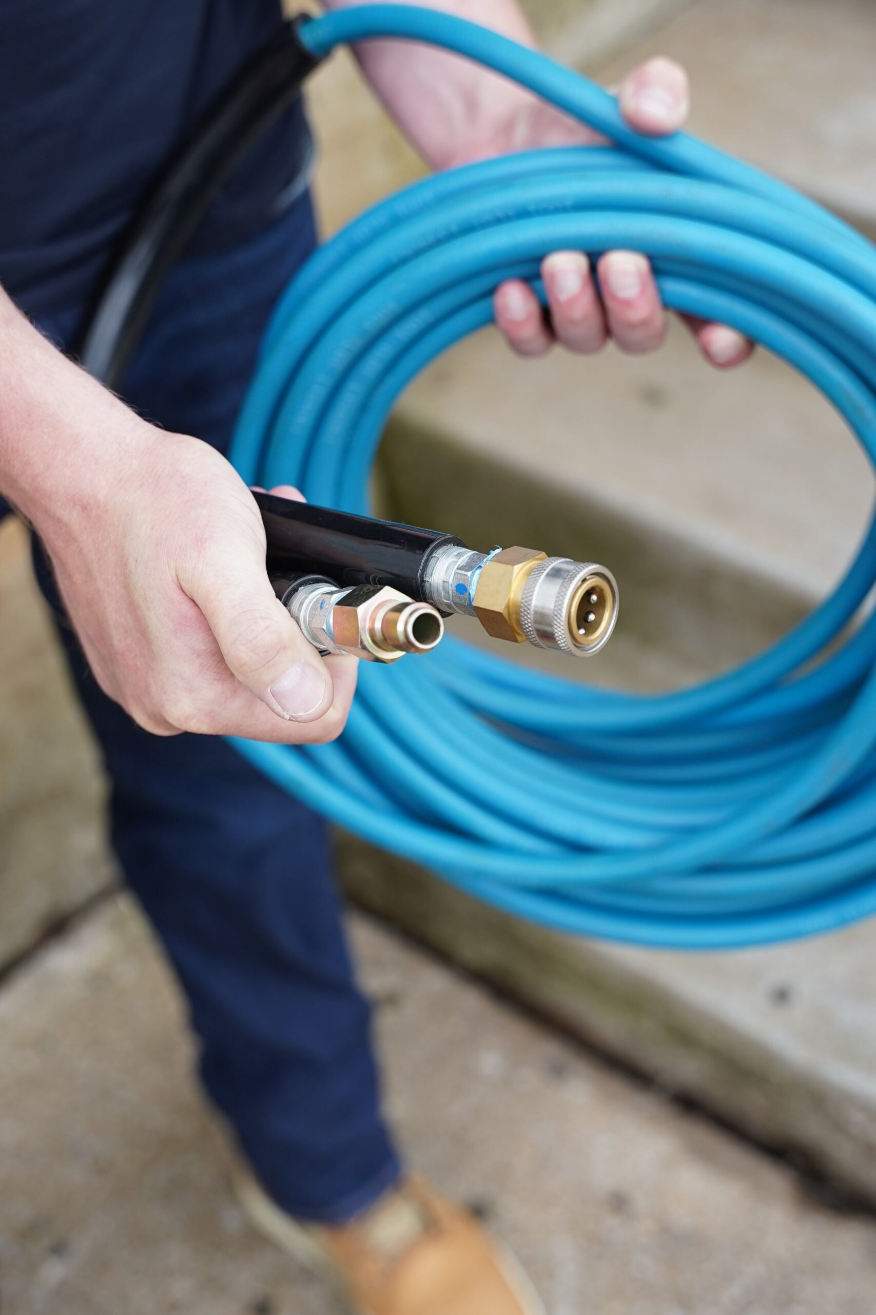 A+ Non-Marking Pressure Washer Hoses with Quick Coupler Swivel End, Blue - Image 4