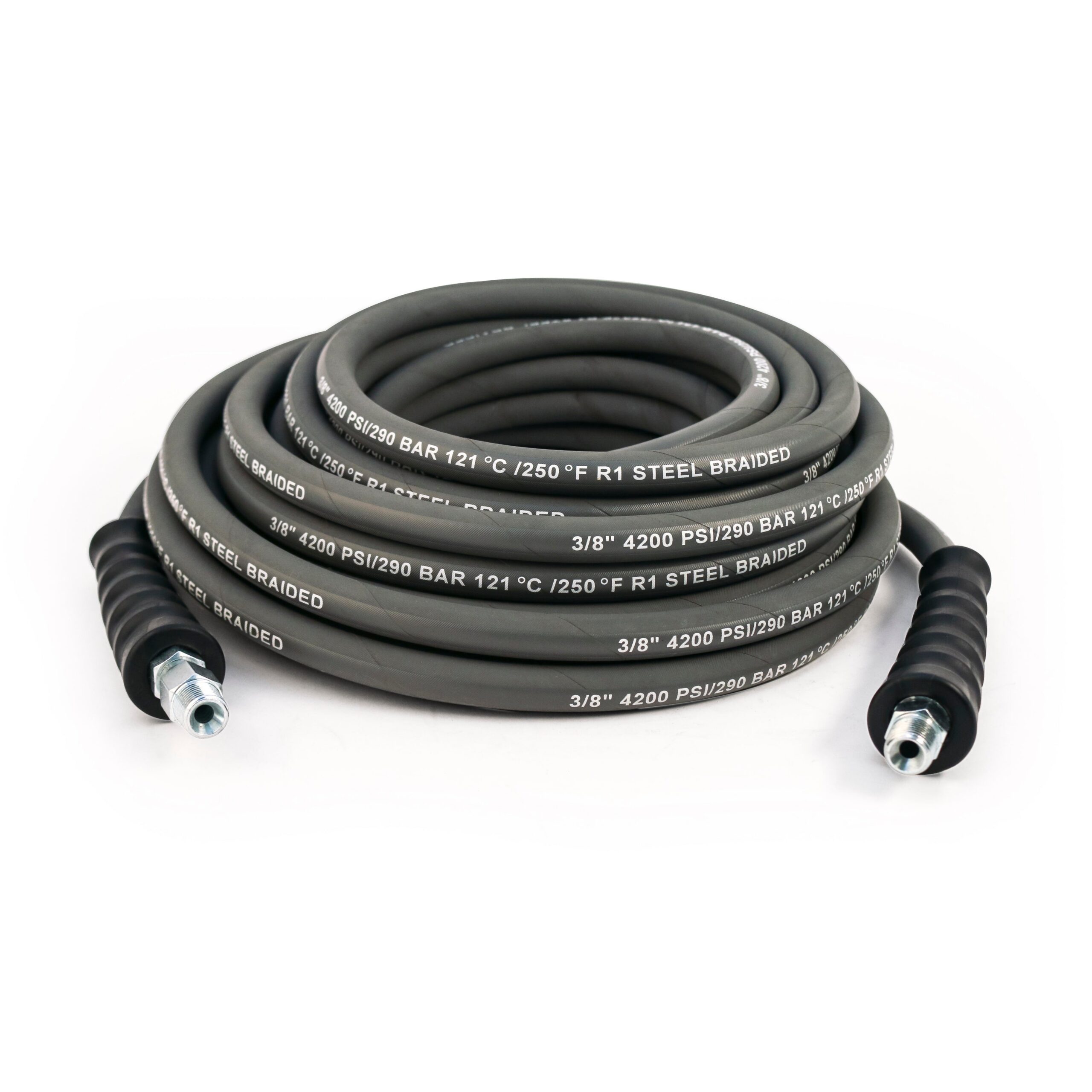 Non-Marking Pressure Washer Hoses: 1 & 2 Wire, Multiple Swivel & Coupler Options - Image 1