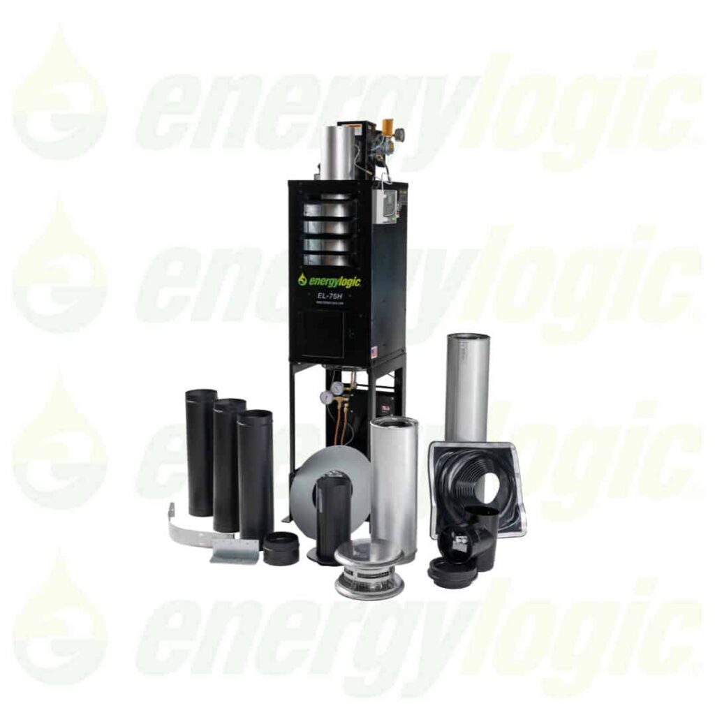 EnergyLogic EL 75H with 10 Gallon Tank/ Through the Roof Flue Kit