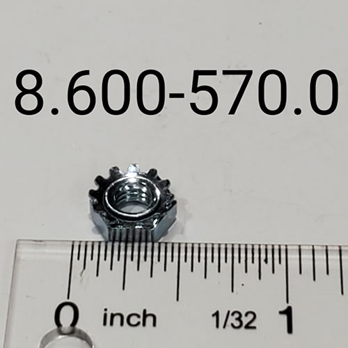 Nut, 10-32 Hex STRW LK STL Zinc