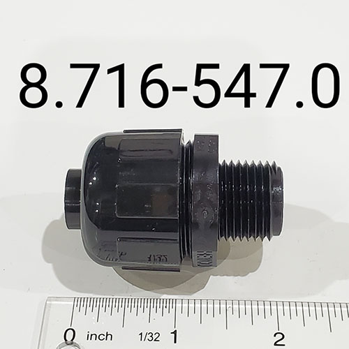 Connector, 1/2″ L/T , Straight, Black