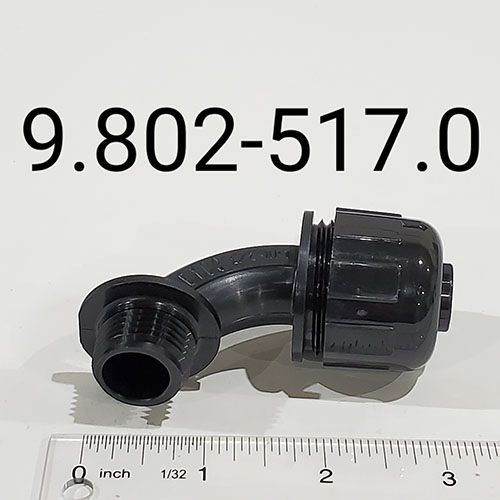 Connector, 1/2″ L/T. 90 Deg, Black