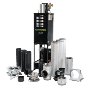 El-75H Energy Logic Waste Oilheater, 75,000 Btu W/ Built-In 10-Gal Tank, Wall Flue Kit - Image 1