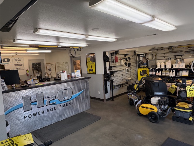 Inside the H2O Power Equipment showroom in Commerce City, Denver