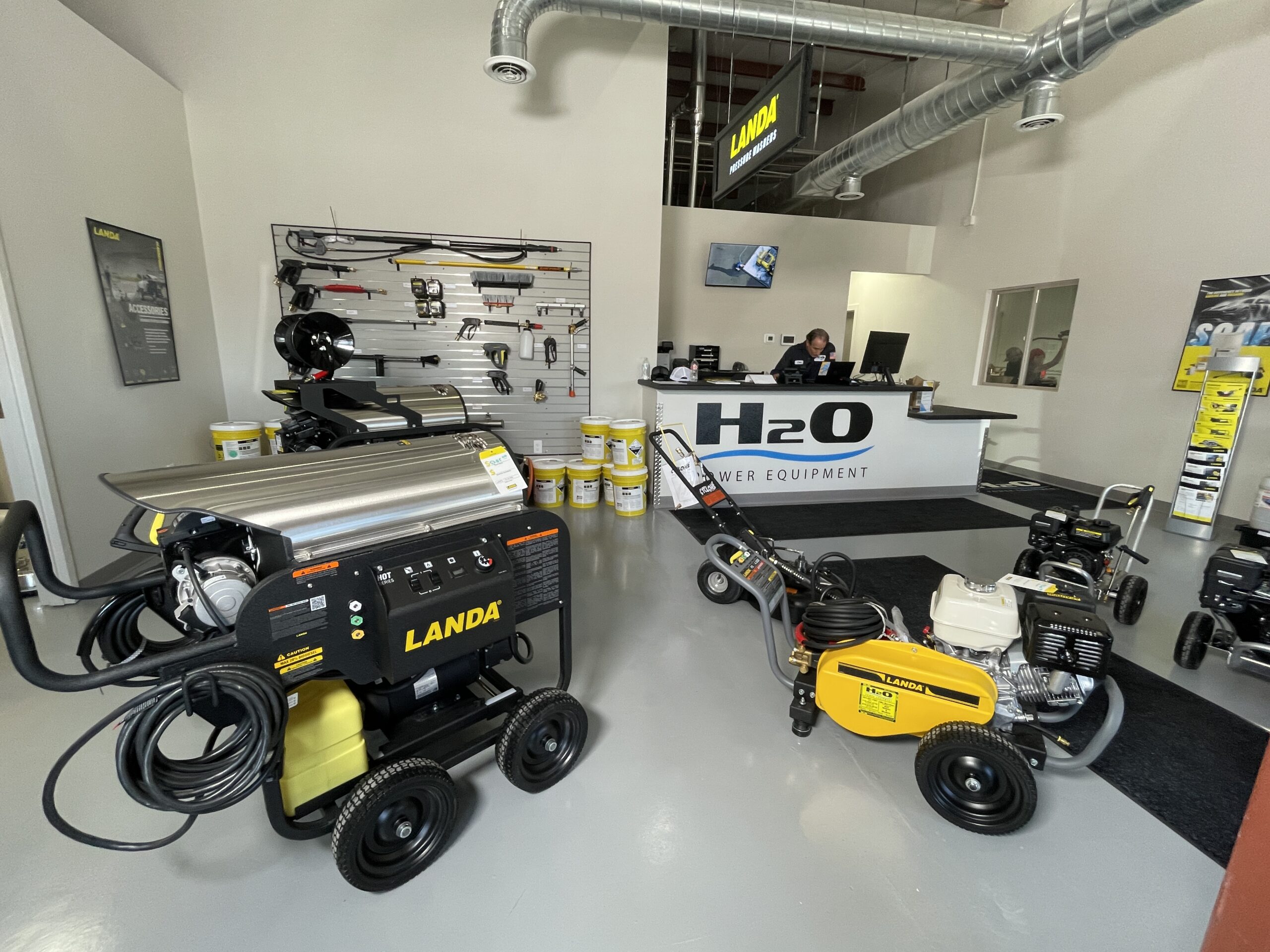 Inside the H2O Power Equipment showroom in Colorado Springs