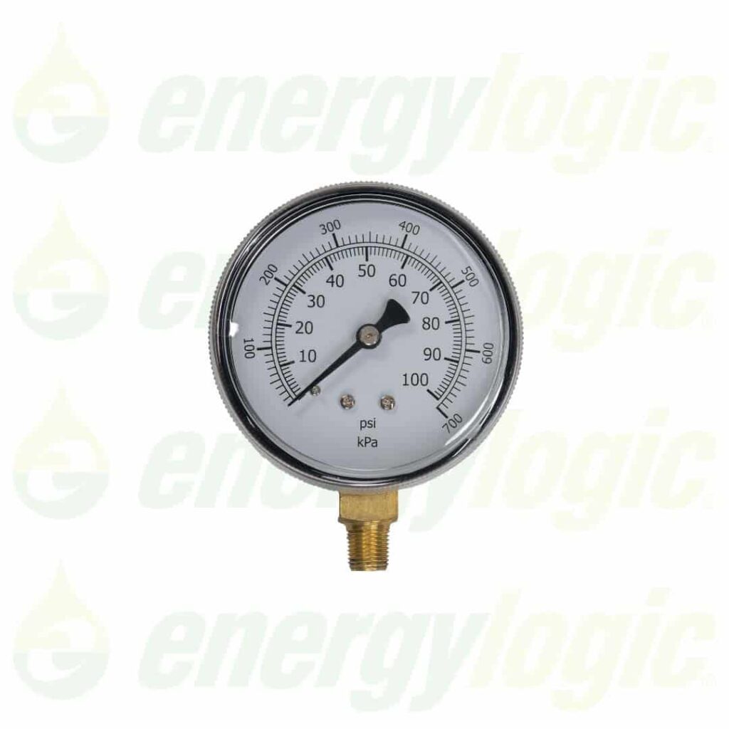EnergyLogic Gauge - 0-100 PSI Pressure, 1/8"